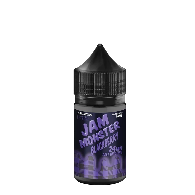 Jam Monster Blackberry Limited Edition 30mL salt nicotine e-liquid bottle