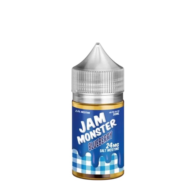 Jam Monster Blueberry 30mL salt nicotine e-liquid bottle