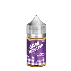 Jam Monster Grape 30mL salt nicotine e-liquid bottle