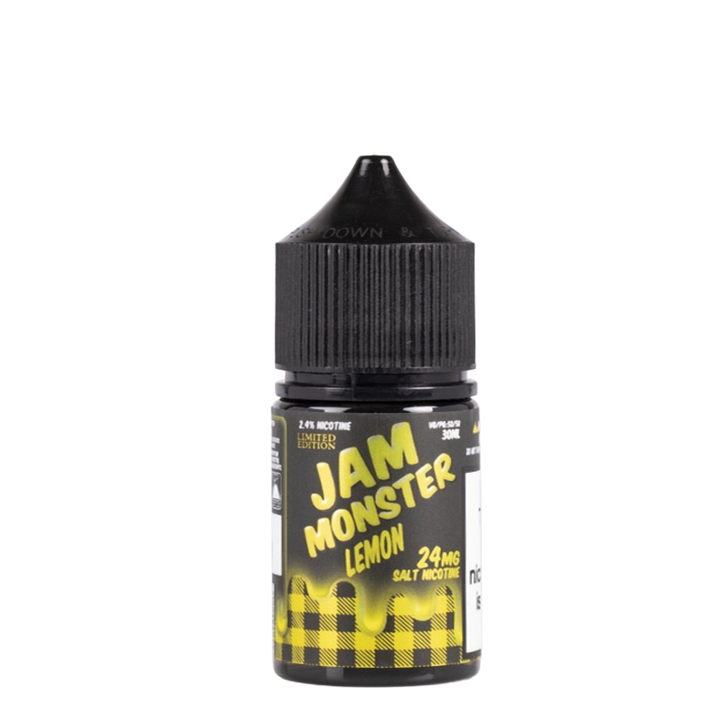 Jam Monster Lemon Limited Edition 30mL salt nicotine e-liquid bottle
