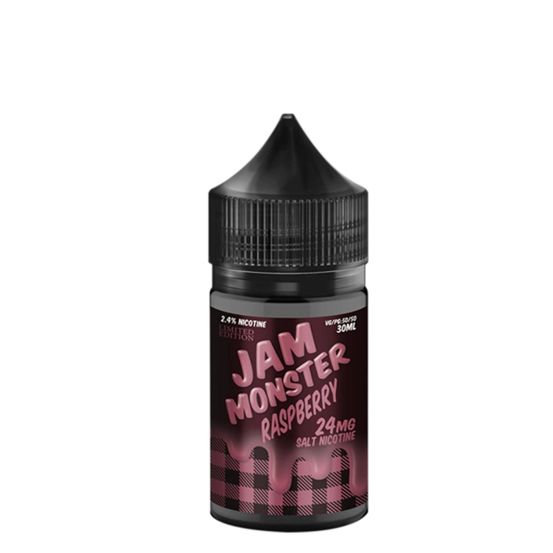 Jam Monster Raspberry Limited Edition 30mL salt nicotine e-liquid bottle