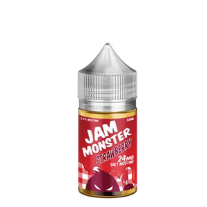Jam Monster Strawberry 30mL salt nicotine e-liquid bottle