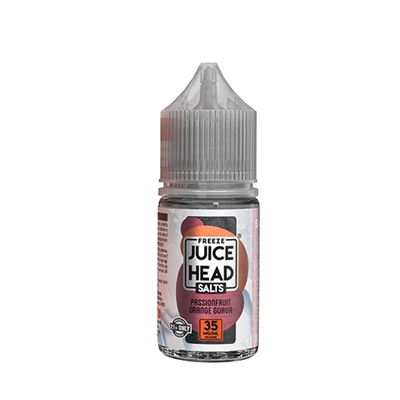 Juice Head Passionfruit Orange Guava Freeze 30mL salt nicotine e-liquid bottle