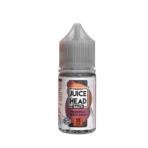 Juice Head Passionfruit Orange Guava Freeze 30mL salt nicotine e-liquid bottle
