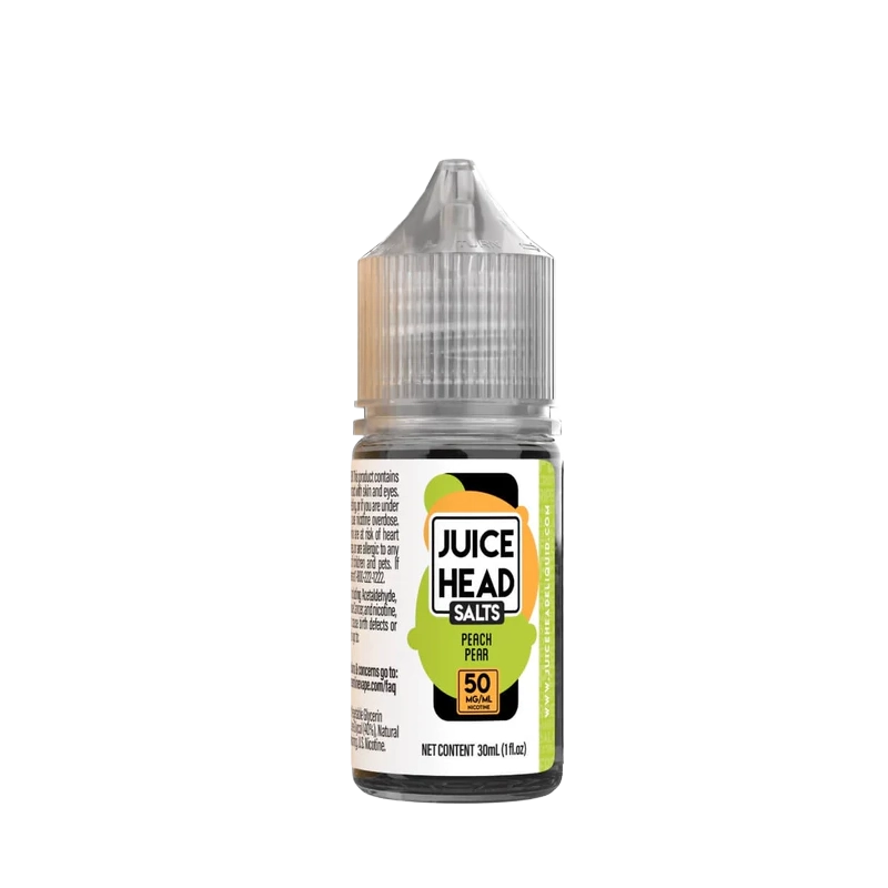 Juice Head Peach Pear 30mL salt nicotine e-liquid bottle