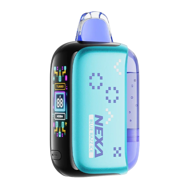 Sleek Nexa Pix Disposable Vape device with a display screen, showcasing its modern design.