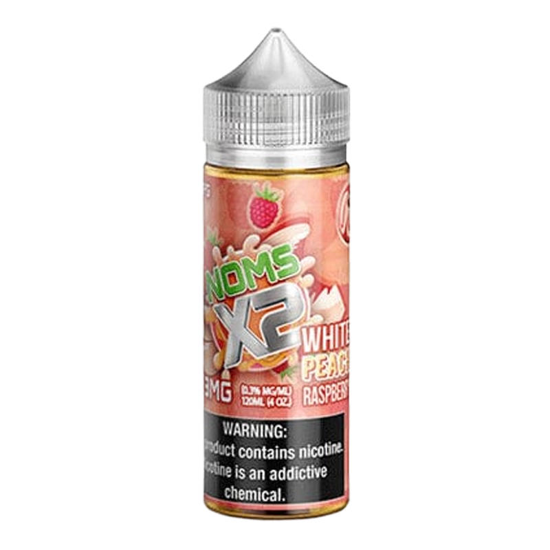 Noms X2 White Peach Raspberry 120mL e-liquid bottle