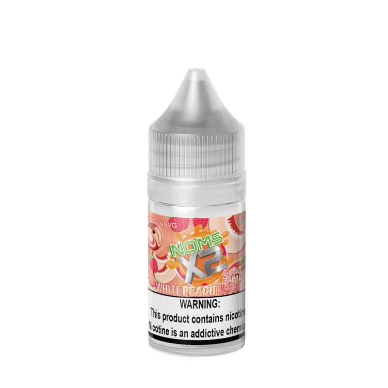 Noms X2 White Peach Raspberry 30mL salt nicotine e-liquid bottle