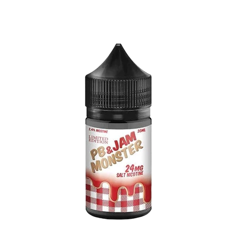 PB & Jam Monster Strawberry Limited Edition 30mL salt nicotine e-liquid bottle
