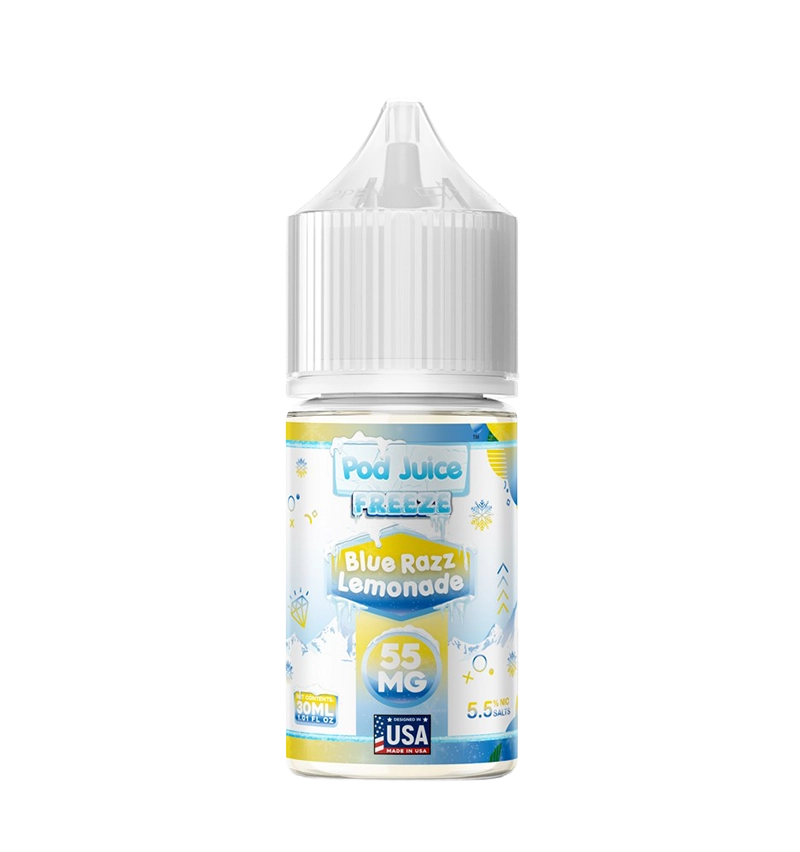 Pod Juice Blue Razz Lemonade 30mL summer salt nic bottle