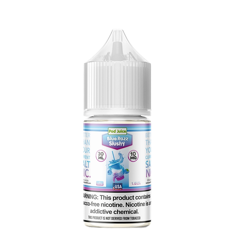 Pod Juice Blue Razz Slushy 30mL salt nic bottle