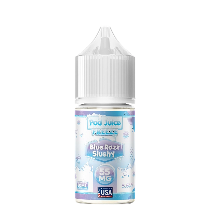 Pod Juice Blue Razz Slushy Freeze 30mL icy slushie salt nic bottle