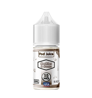Pod Juice Cookies & Cream 30mL dessert salt nic bottle