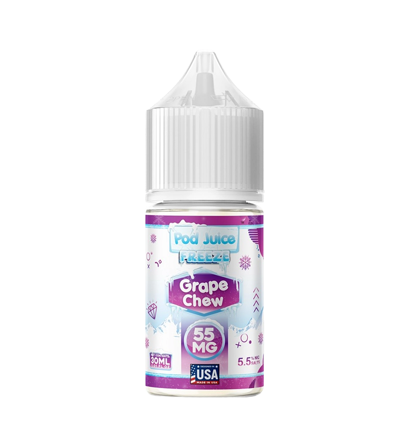 Pod Juice Grape Chew Freeze 30mL icy grape gum salt nic bottle