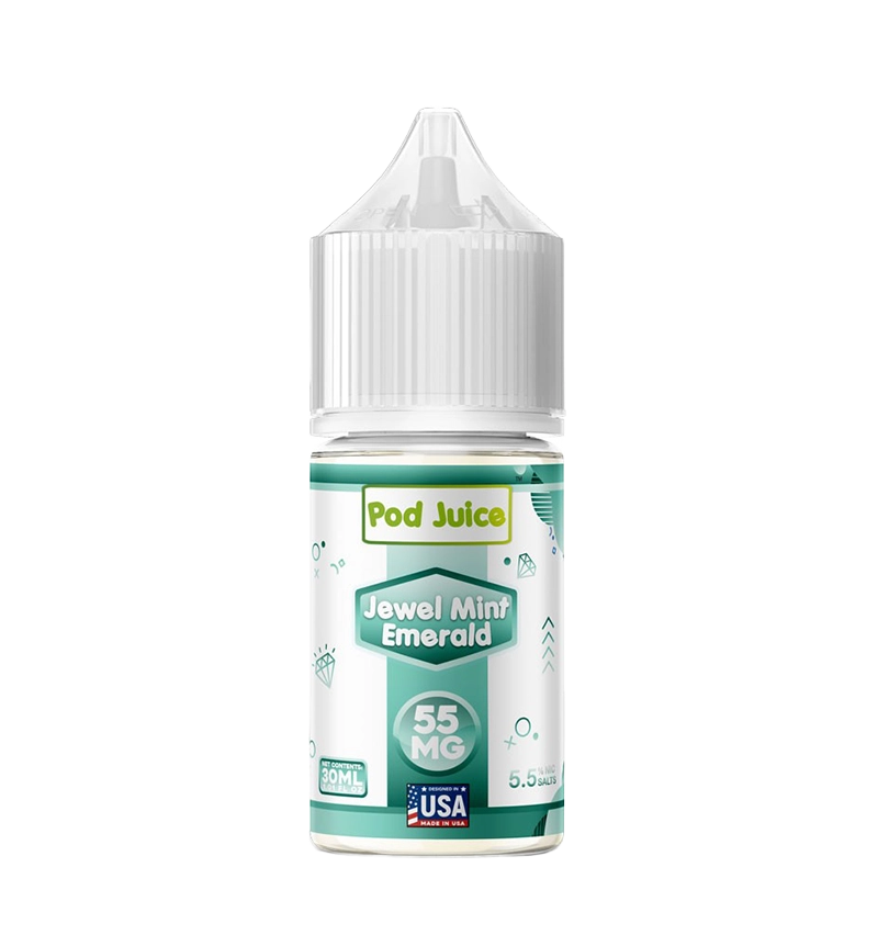 Pod Juice Jewel Mint Emerald 30mL ultra-premium salt nic bottle