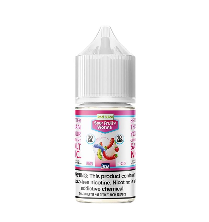 Pod Juice Sour Fruity Worms 30mL salt nic bottle