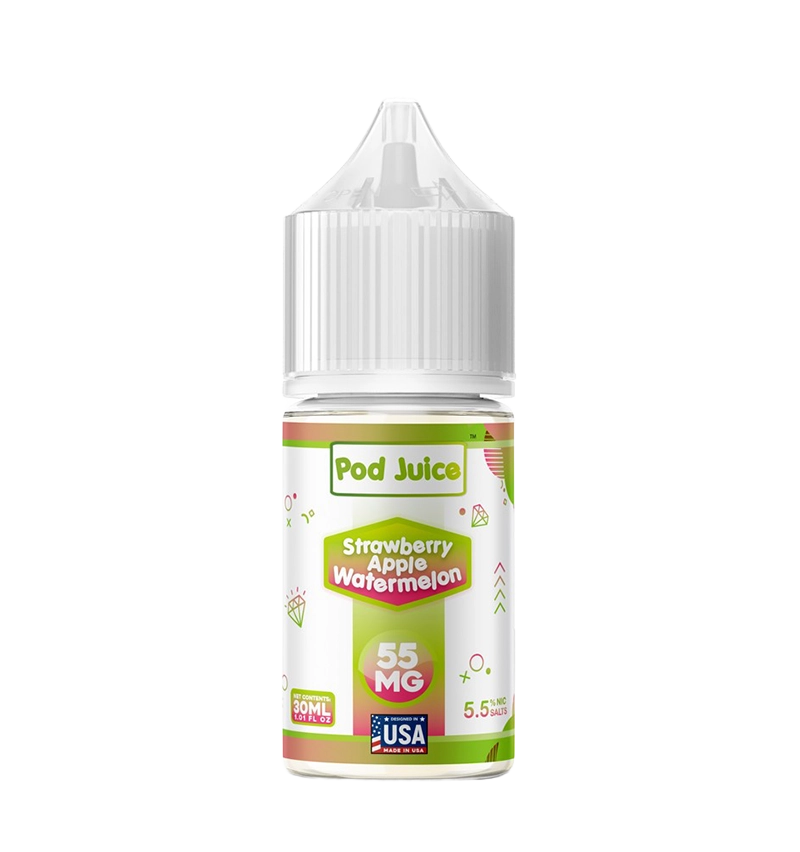 Pod Juice Strawberry Apple Watermelon 30mL triple fruit salt nic bottle