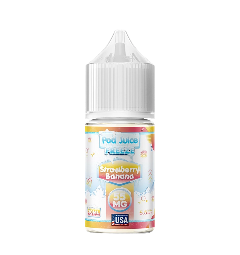Pod Juice Strawberry Banana Freeze 30mL icy fruit cream salt nic bottle