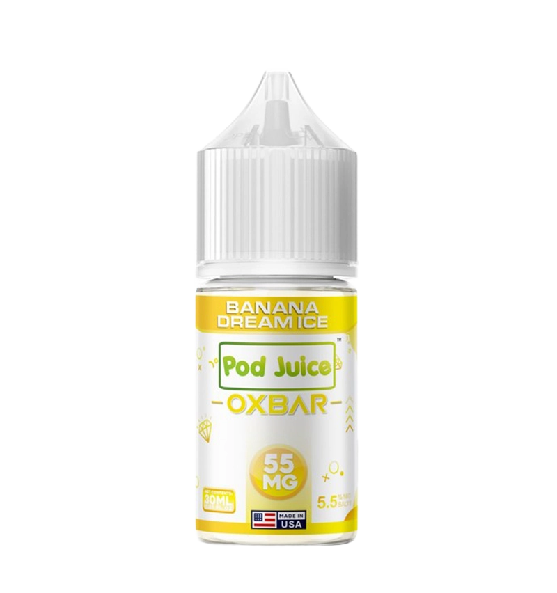 Pod Juice x OXBAR Banana Dream Ice 30mL dessert salt nic bottle