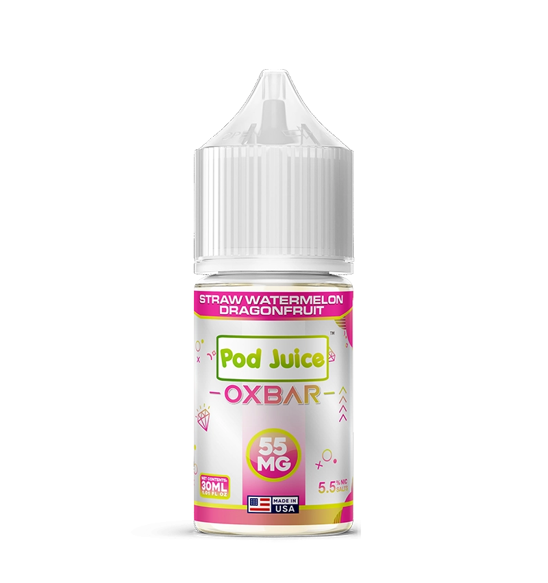 Pod Juice x OXBAR Straw Watermelon Dragonfruit 30mL tropical salt nic bottle