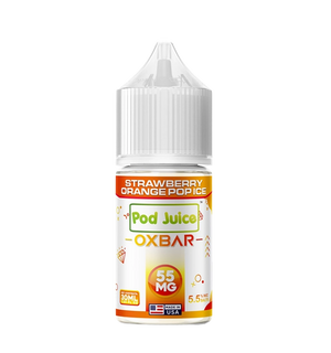 Pod Juice x OXBAR Strawberry Orange Pop Ice 30mL soda salt nic bottle