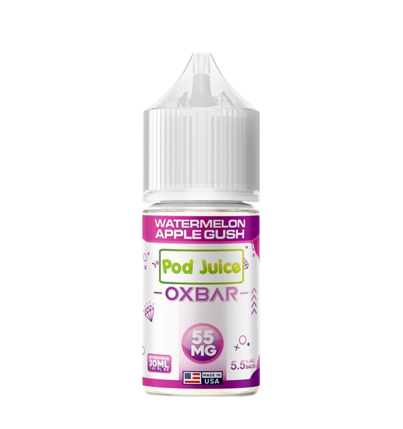 Pod Juice x OXBAR Watermelon Apple Gush 30mL fruit salt nic bottle