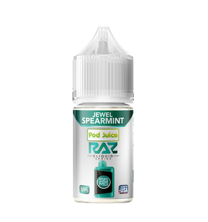 Pod Juice x RAZ Jewel Spearmint 30mL premium mint salt nic bottle