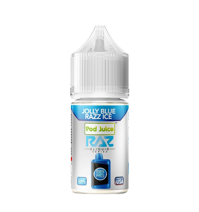 Pod Juice x RAZ Jolly Blue Razz Ice 30mL frozen candy salt nic bottle