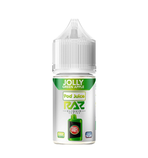 Pod Juice x RAZ Jolly Green Apple 30mL candy apple salt nic bottle