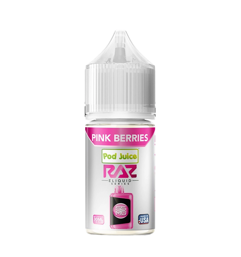 Pod Juice x RAZ Pink Berries 30mL mixed berry salt nic bottle