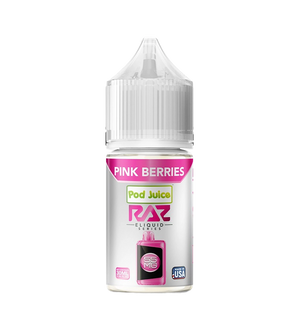 Pod Juice x RAZ Pink Berries 30mL mixed berry salt nic bottle