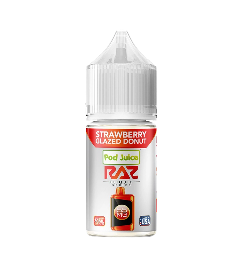 Pod Juice x RAZ Strawberry Glazed Donut 30mL collab bottle