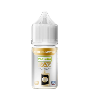 Pod Juice x RAZ White Gummy Ice 30mL collab frozen candy salt nic bottle