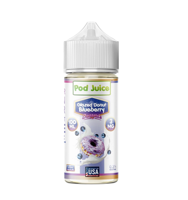 Pod Juice Glazed Donut Blueberry 100mL salt nic vape juice