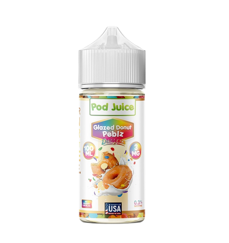 Pod Juice Glazed Donut Peblz 100mL salt nic vape juice
