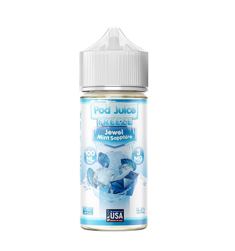 Pod Juice Jewel Mint Sapphire 100mL premium salt nic bottle