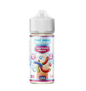 Pod Juice Sour Fruity Worms Freeze 100mL salt nic vape juice