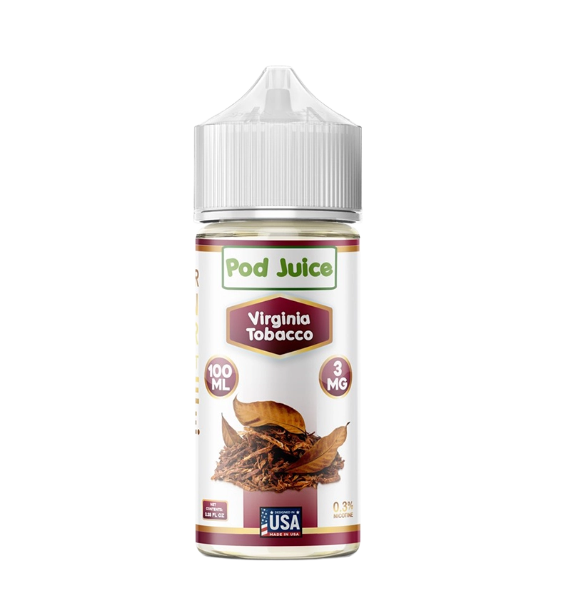 Pod Juice Virginia Tobacco 100mL salt nic e-liquid