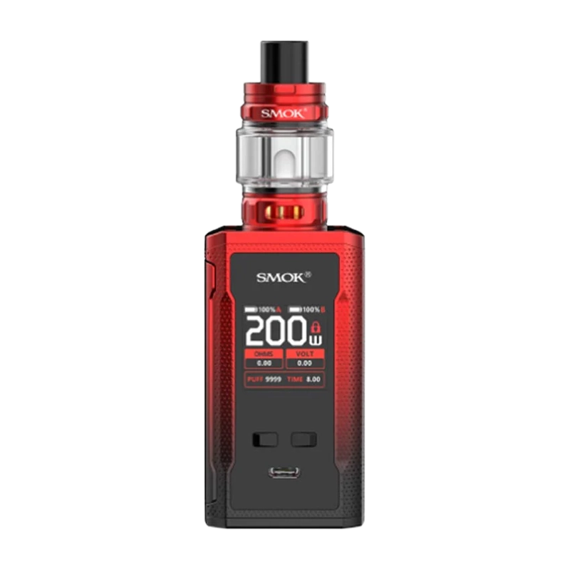 SMOK R-Kiss 2 200W Kit - dual 18650 box mod with TFV18 Mini tank, 1.3" color display, and side fire bar.