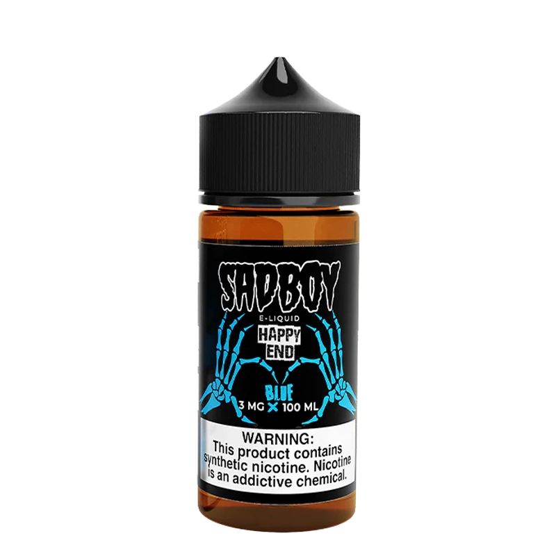 SadBoy Blue Happy End 100mL e-liquid bottle