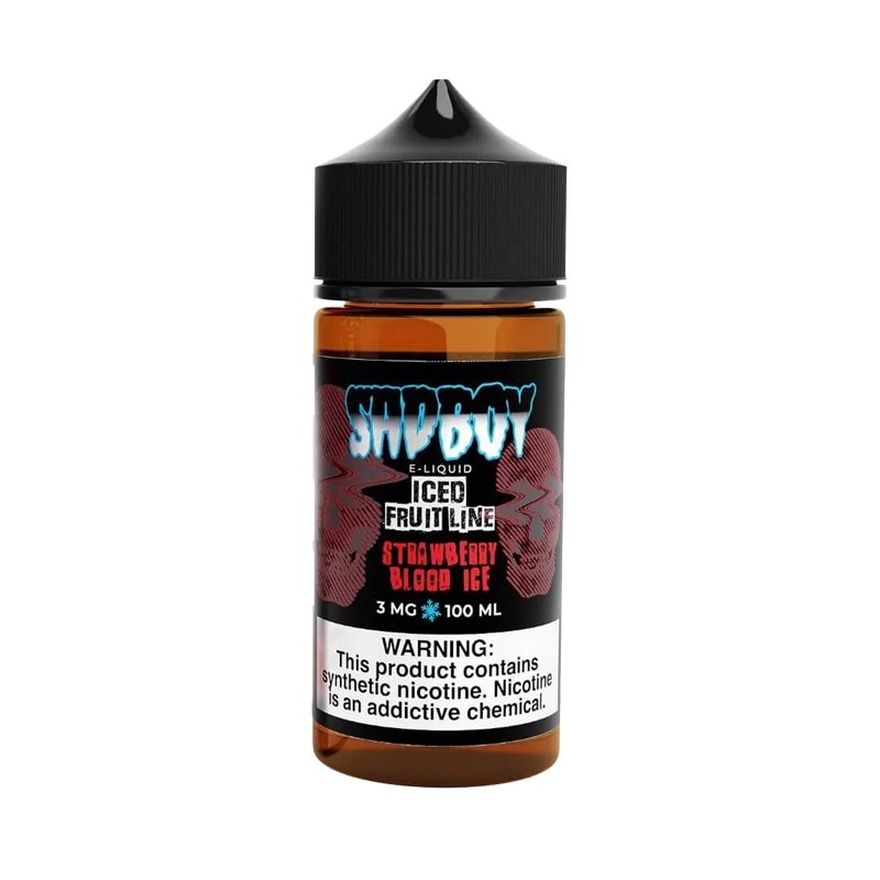 SadBoy Strawberry Blood ICE 100mL e-liquid bottle