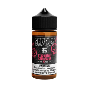 SadBoy Strawberry Cheesecake 100mL e-liquid bottle
