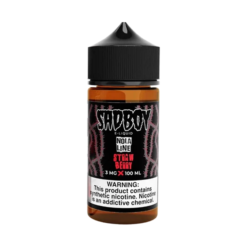 SadBoy Strawberry Nola 100mL e-liquid bottle