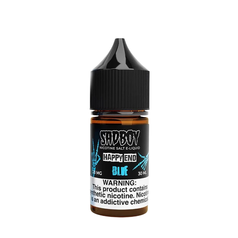 SadBoy Blue Happy End 30mL salt nicotine e-liquid bottle
