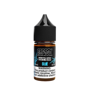 SadBoy Blue Happy End 30mL salt nicotine e-liquid bottle