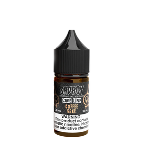 SadBoy Coffee Cake 30mL salt nicotine e-liquid bottle