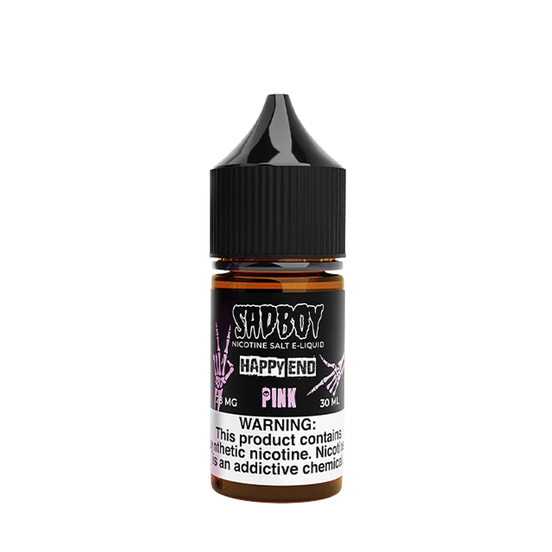 SadBoy Pink Happy End 30mL salt nicotine e-liquid bottle