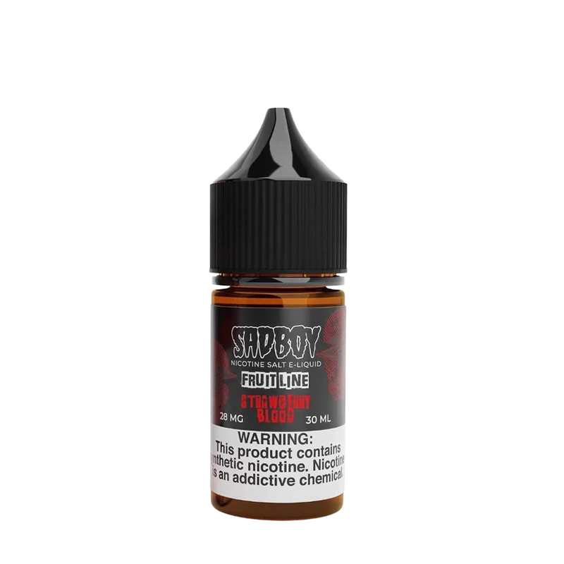 SadBoy Strawberry Blood 30mL salt nicotine e-liquid bottle