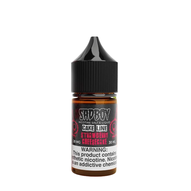 SadBoy Strawberry Cheesecake 30mL salt nicotine e-liquid bottle