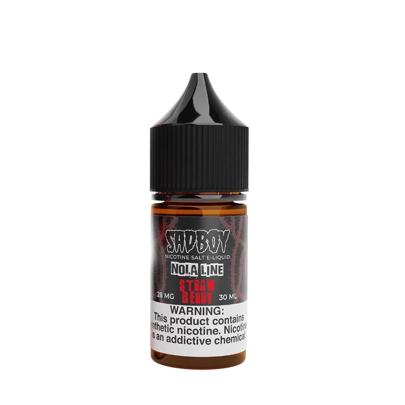 SadBoy Strawberry Nola 30mL salt nicotine e-liquid bottle